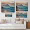 Designart - Blue Waves Breaking At The Beach I - Nautical & Coastal Print on Natural Pine Wood